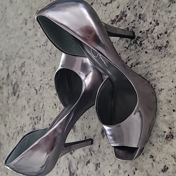 Open toes chrome heels - Picture 2 of 5